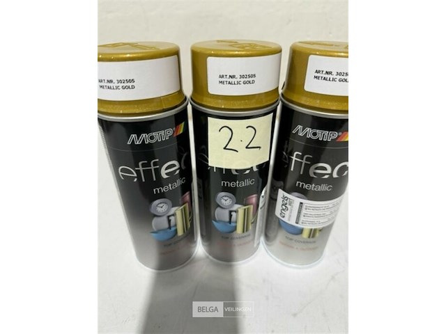 3x motip metallic gold 400ml (houdbaar tot 2034) - afbeelding 2 van  3