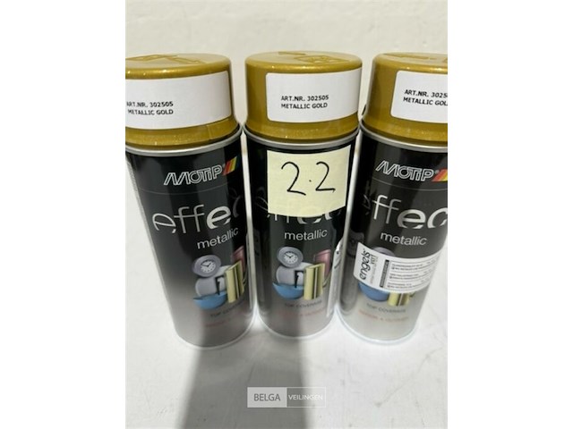 3x motip metallic gold 400ml (houdbaar tot 2034) - afbeelding 2 van  3