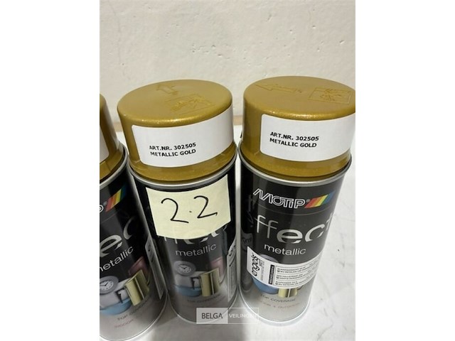 3x motip metallic gold 400ml (houdbaar tot 2034) - afbeelding 3 van  3