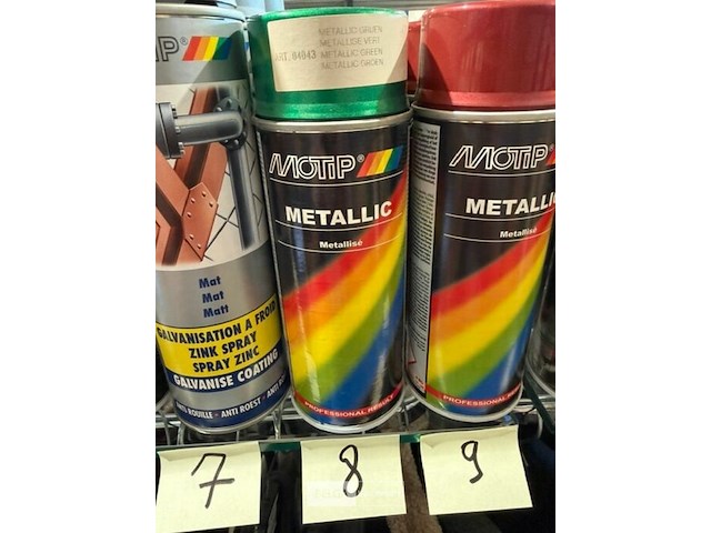 3x motip metallic green 400ml (houdbaar tot 2034) - afbeelding 3 van  3