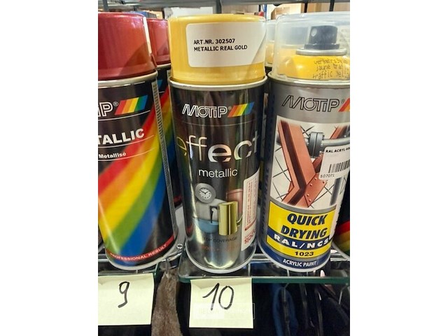 3x motip metallic real gold 400ml (houdbaar tot 2034) - afbeelding 1 van  2