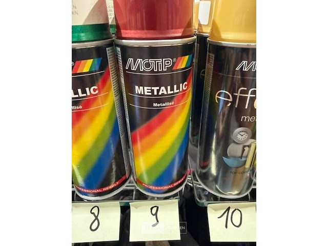 3x motip metallic red 400ml (houdbaar tot 2034) - afbeelding 1 van  3
