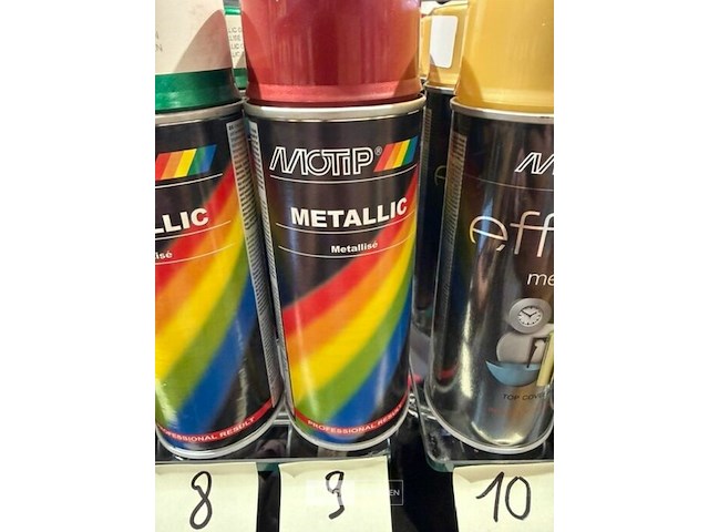 3x motip metallic red 400ml (houdbaar tot 2034) - afbeelding 3 van  3