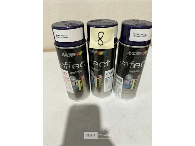 3x motip metallic violet 400ml (houdbaar tot 2034) - afbeelding 1 van  3