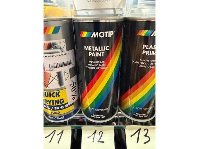 3x motip metallic zilver 400ml (houdbaar tot 2034) - afbeelding 2 van  3