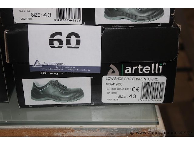 3x paar veiligheidsschoenen, artelli, high shoe pro sorrento src en low shoe pro sorrento src, maat 43, gebruikt - afbeelding 4 van  4