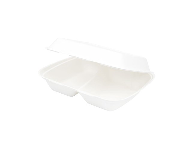 3x pack v 50 afhaalbox 2 vakken 25x20x7 ecoware - afbeelding 1 van  2