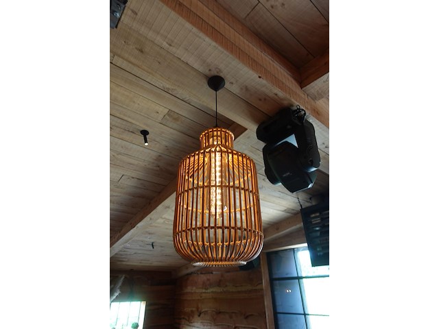3x plafondlamp bamboe - afbeelding 2 van  3