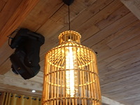 3x plafondlamp bamboe - afbeelding 3 van  3