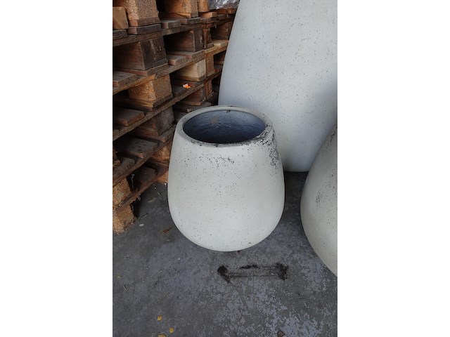 3x polyester greystone bloempot - afbeelding 2 van  5