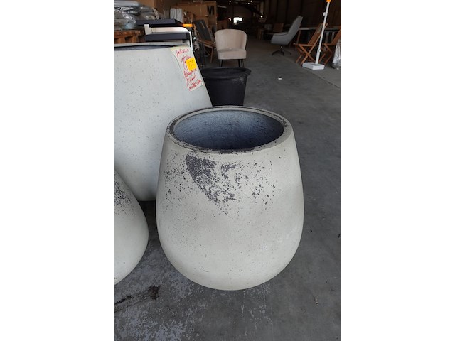 3x polyester greystone bloempot - afbeelding 3 van  5