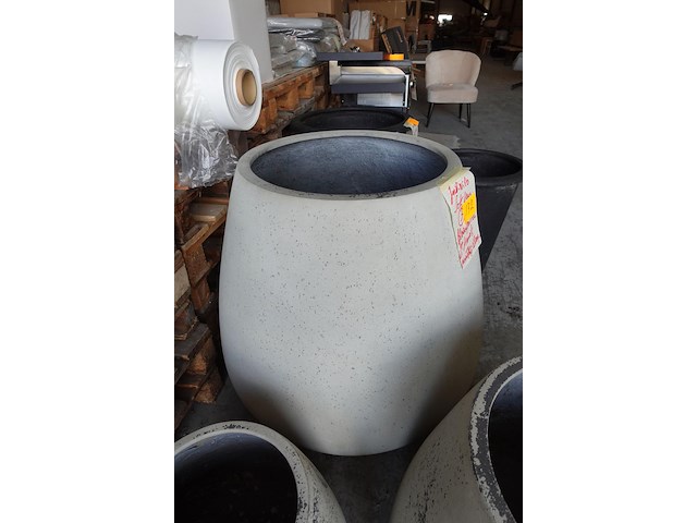 3x polyester greystone bloempot - afbeelding 4 van  5