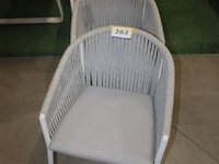 3x safara armstoel aluminium wit mat + rope ow light grey mélangé | 3x safara armstoel aluminium wit mat + rope ow light grey mélangé - afbeelding 1 van  3