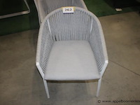 3x safara armstoel aluminium wit mat + rope ow light grey mélangé | 3x safara armstoel aluminium wit mat + rope ow light grey mélangé - afbeelding 2 van  3