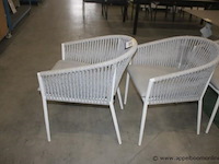 3x safara armstoel aluminium wit mat + rope ow light grey mélangé | 3x safara armstoel aluminium wit mat + rope ow light grey mélangé - afbeelding 3 van  3