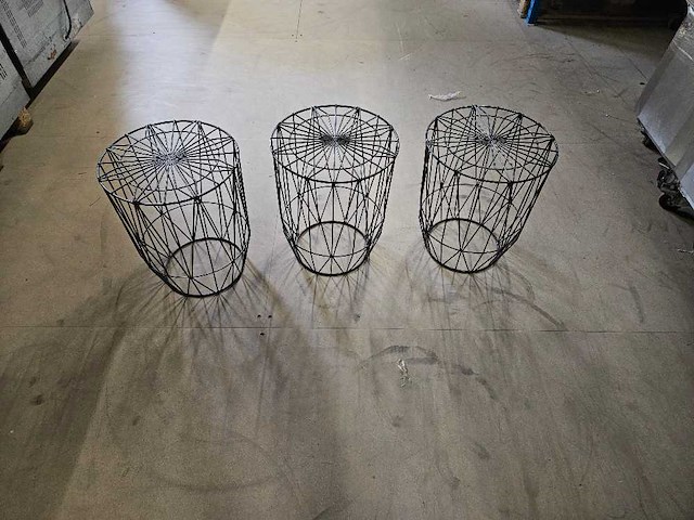 3x salontafel zwart 38cm ø - afbeelding 1 van  3