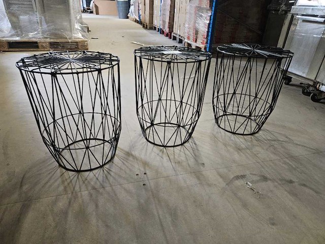 3x salontafel zwart 38cm ø - afbeelding 2 van  3