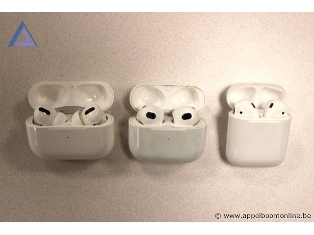 3x set draadloze oortjes, apple, airpods pro, airpods 3e generatie, airpods 2e generatie, werking niet gekend - afbeelding 1 van  1