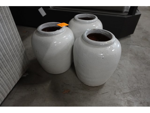 3x stenen bloempot - afbeelding 1 van  6