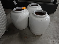 3x stenen bloempot - afbeelding 1 van  6
