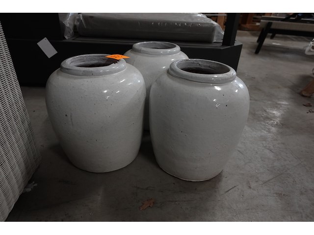 3x stenen bloempot - afbeelding 3 van  6