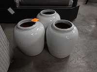 3x stenen bloempot - afbeelding 4 van  6