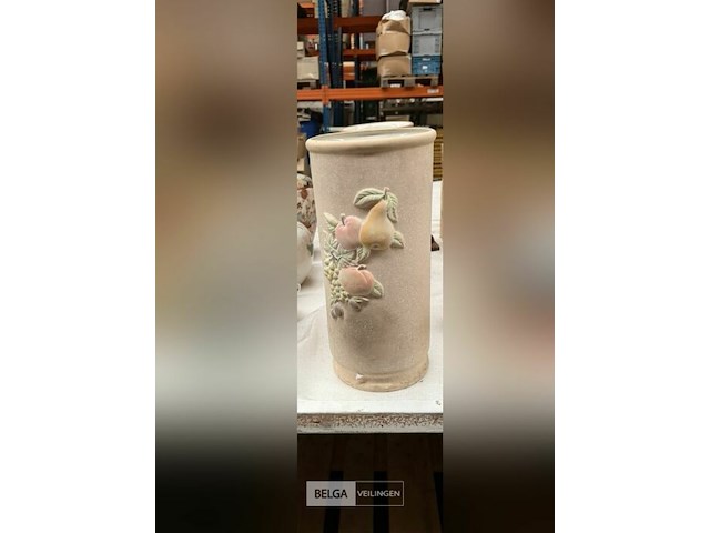 3x stenen vaas met decoratie - afbeelding 2 van  3