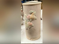 3x stenen vaas met decoratie - afbeelding 2 van  3