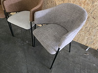 3x stoel divers in terracotta en beige stof - afbeelding 4 van  6