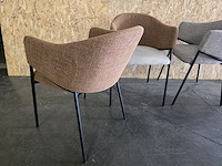 3x stoel divers in terracotta en beige stof - afbeelding 5 van  6