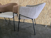 3x stoel divers in terracotta en beige stof - afbeelding 6 van  6