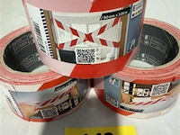 3x tape rood-wit 60mm x 66m - afbeelding 1 van  3