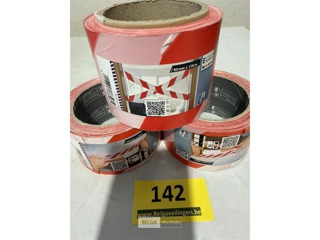 3x tape rood-wit 60mm x 66m - afbeelding 2 van  3