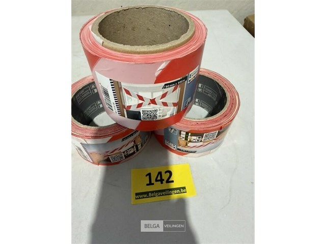 3x tape rood-wit 60mm x 66m - afbeelding 3 van  3
