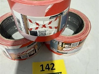 3x tape rood-wit 60mm x 66m - afbeelding 3 van  3
