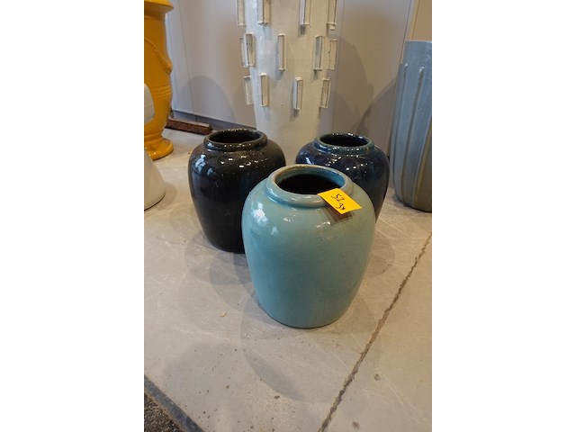 3x terracotta vaas - afbeelding 1 van  6