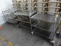 3x verrijdbare inox kar