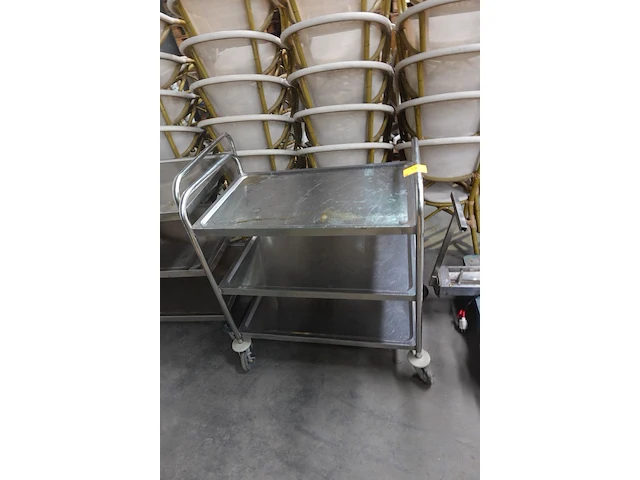 3x verrijdbare inox kar - afbeelding 3 van  7