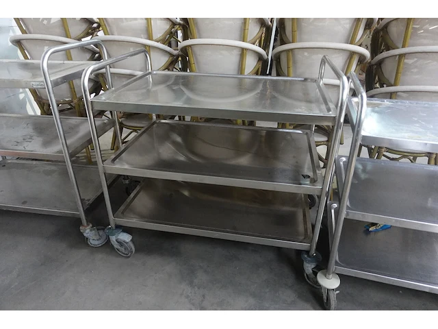 3x verrijdbare inox kar - afbeelding 4 van  7