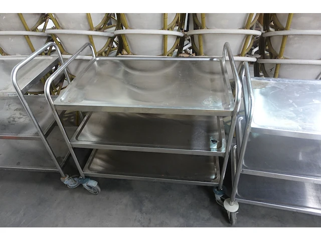 3x verrijdbare inox kar - afbeelding 5 van  7
