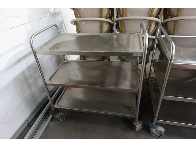 3x verrijdbare inox kar - afbeelding 6 van  7