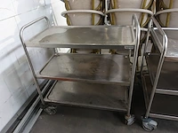 3x verrijdbare inox kar - afbeelding 6 van  7