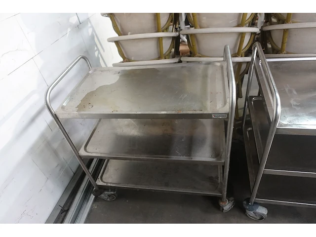 3x verrijdbare inox kar - afbeelding 7 van  7