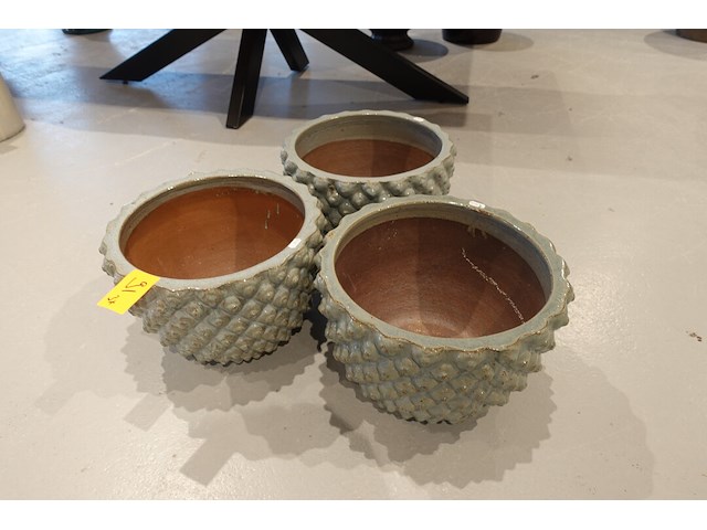 3x vorstvrije terracotta bloempot - afbeelding 2 van  3