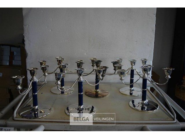 3x3 armige kandelaar en 3x 5 armige kandelaar - afbeelding 1 van  5