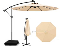 3x3m cantileverparasol, 40 led solar outdoor tuinparasol met 2 zandzakken - afbeelding 1 van  11