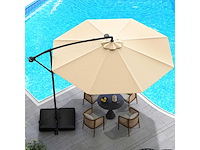 3x3m cantileverparasol, 40 led solar outdoor tuinparasol met 2 zandzakken - afbeelding 4 van  11