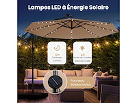 3x3m cantileverparasol, 40 led solar outdoor tuinparasol met 2 zandzakken - afbeelding 6 van  11