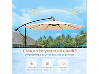 3x3m cantileverparasol, 40 led solar outdoor tuinparasol met 2 zandzakken - afbeelding 8 van  11