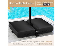 3x3m cantileverparasol, 40 led solar outdoor tuinparasol met 2 zandzakken - afbeelding 9 van  11